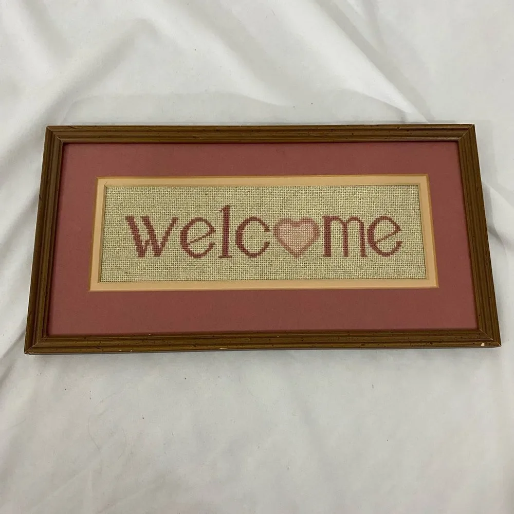 Cross-stitch Welcome 💕 Sign - Picture 2 of 5